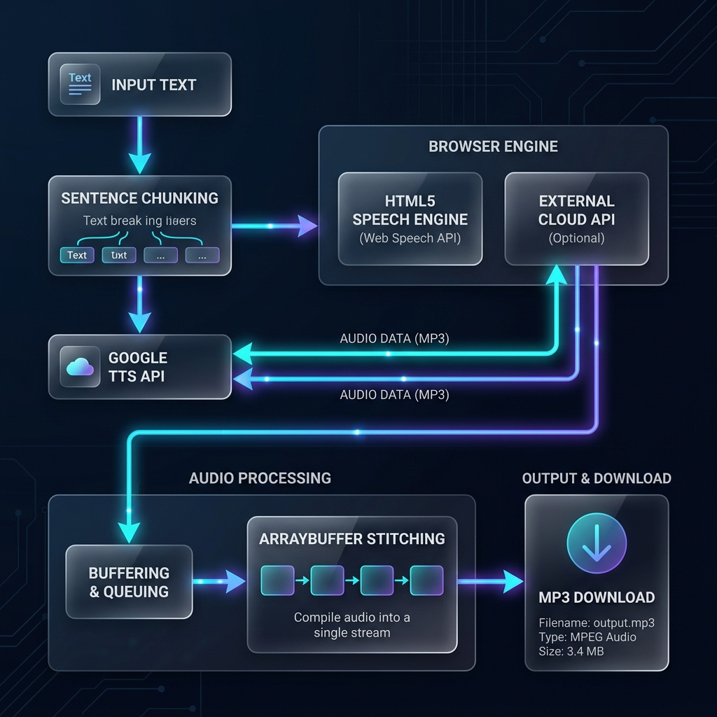 AudioScroll Architecture & Data Transfer Diagram